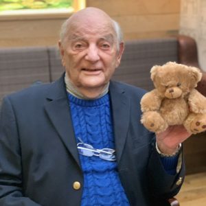 Gordon with a teddy bear